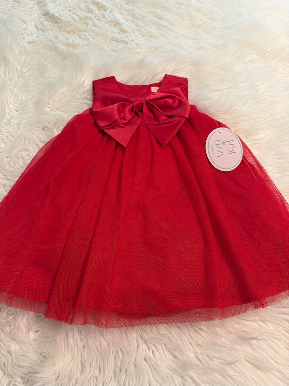 Just Lizzy Red Bow Tulle Party Dress for girls size 2T brand new